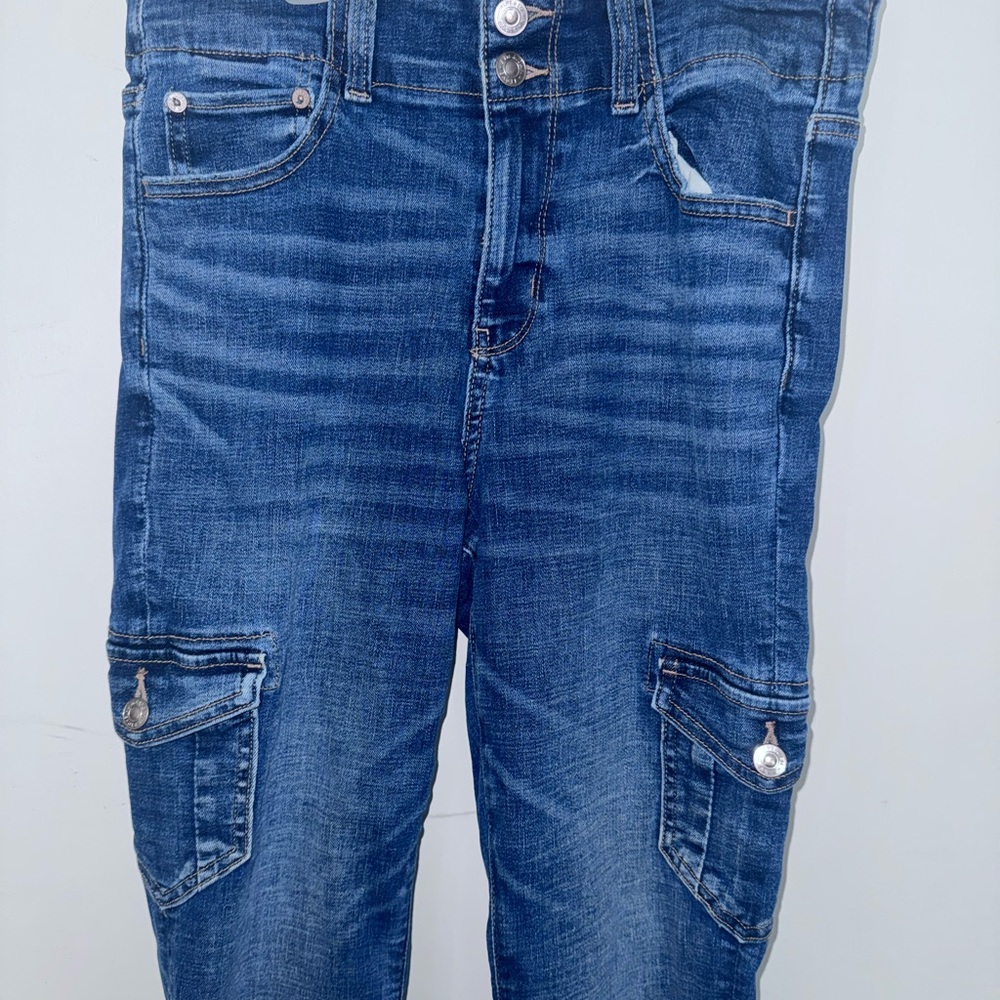 Blue Denim Cargo Jeans